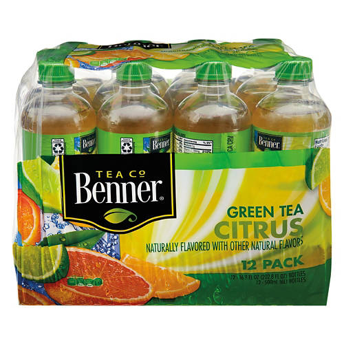 Benner Green Tea Citrus Iced Tea - 12 pack, 16.9 fl oz